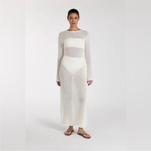 DISSH- NWT- MARGOT OFF WHITE CREW NECK MIDI DRESS
